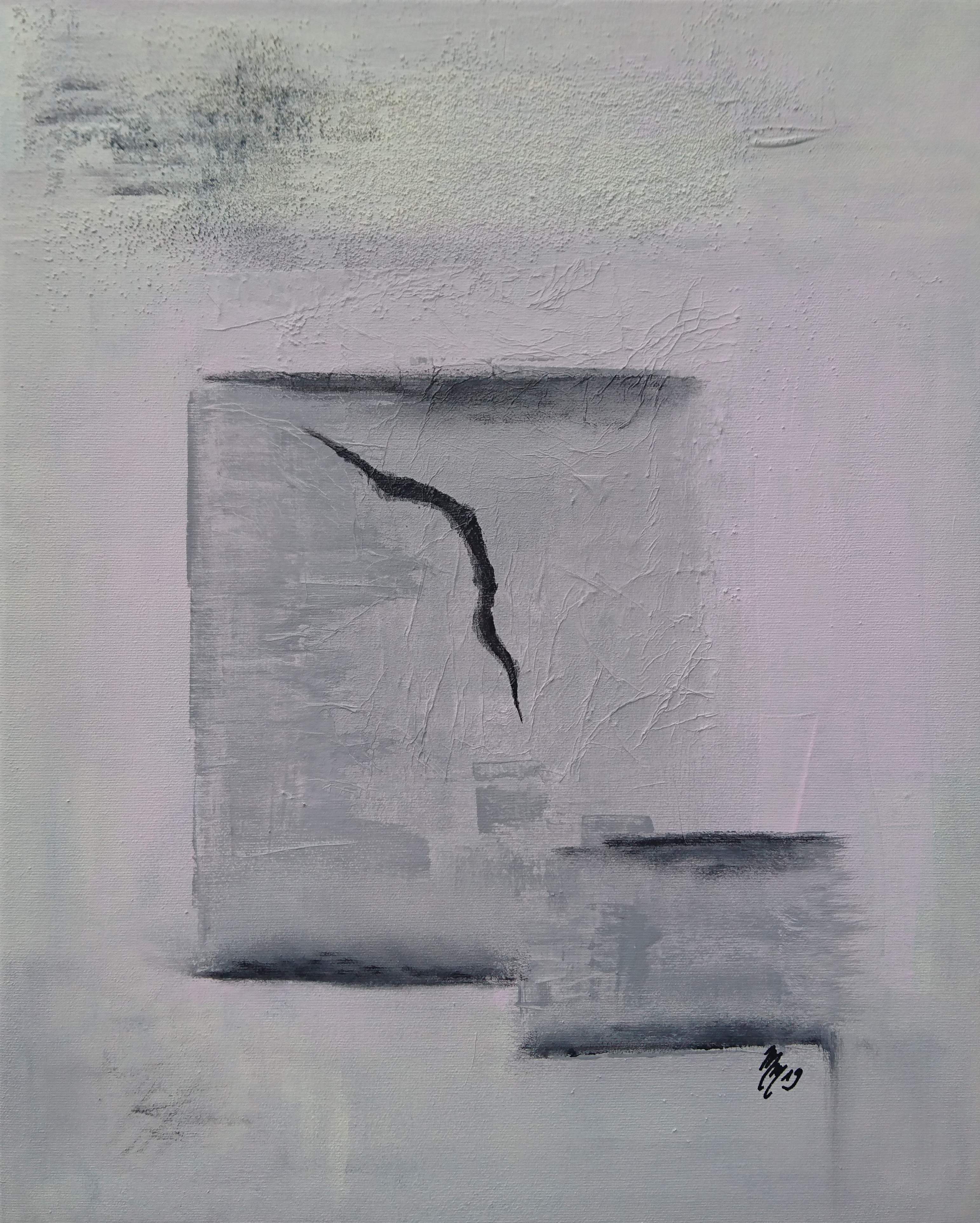 abstrakt, acryl, sand, papier, 40 x 50 cm