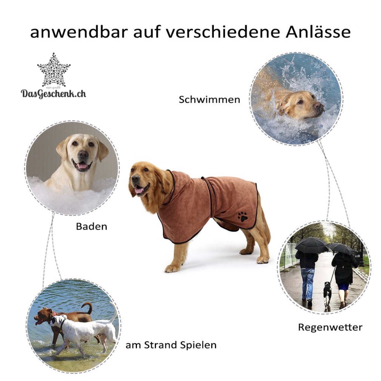 Frottiermantel/Bademantel für Hunde