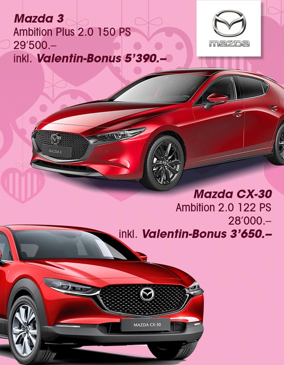 Probefahrt Mazda mit Valentinbonus