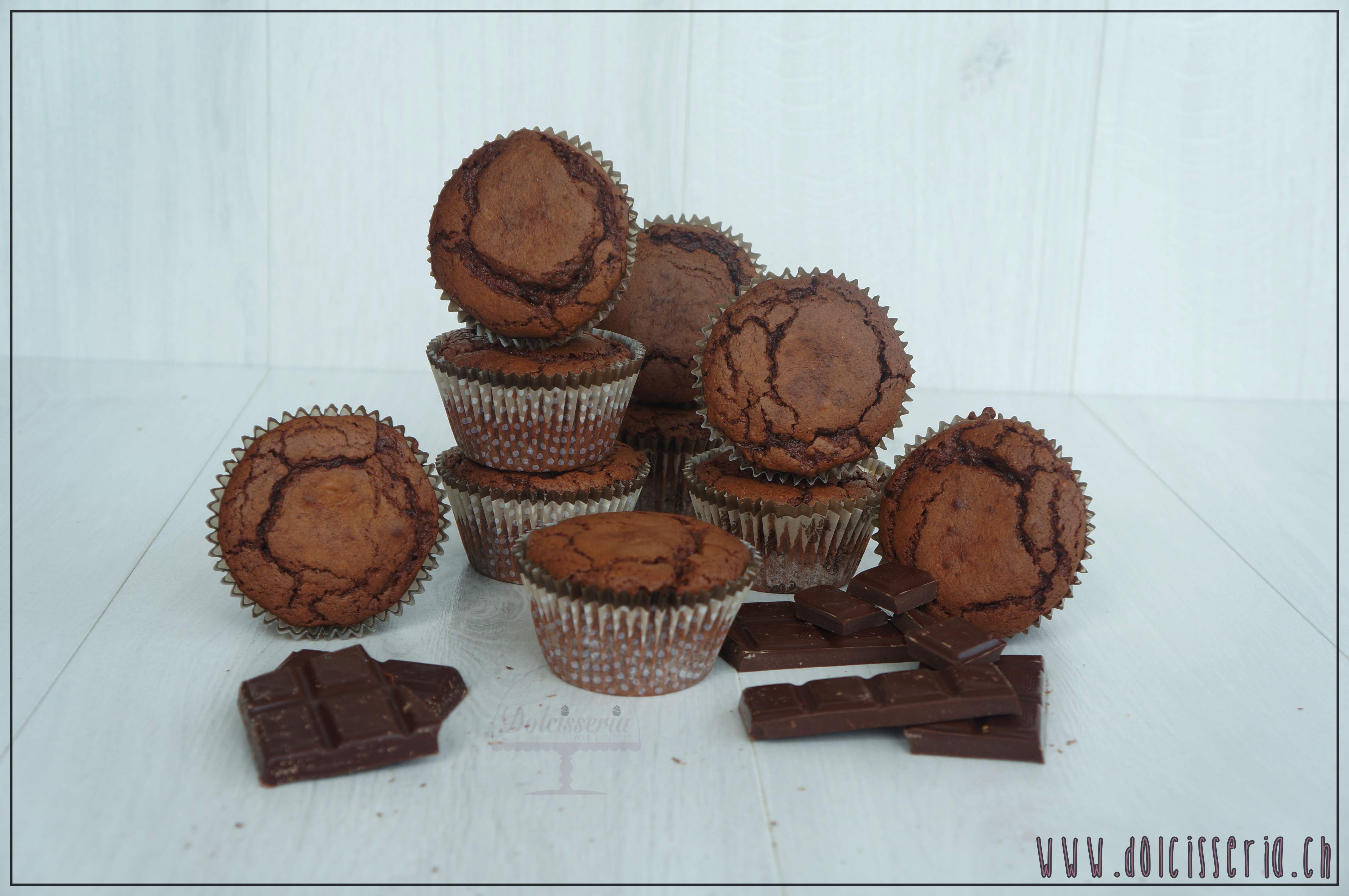 Einfache Schokoladen Muffins