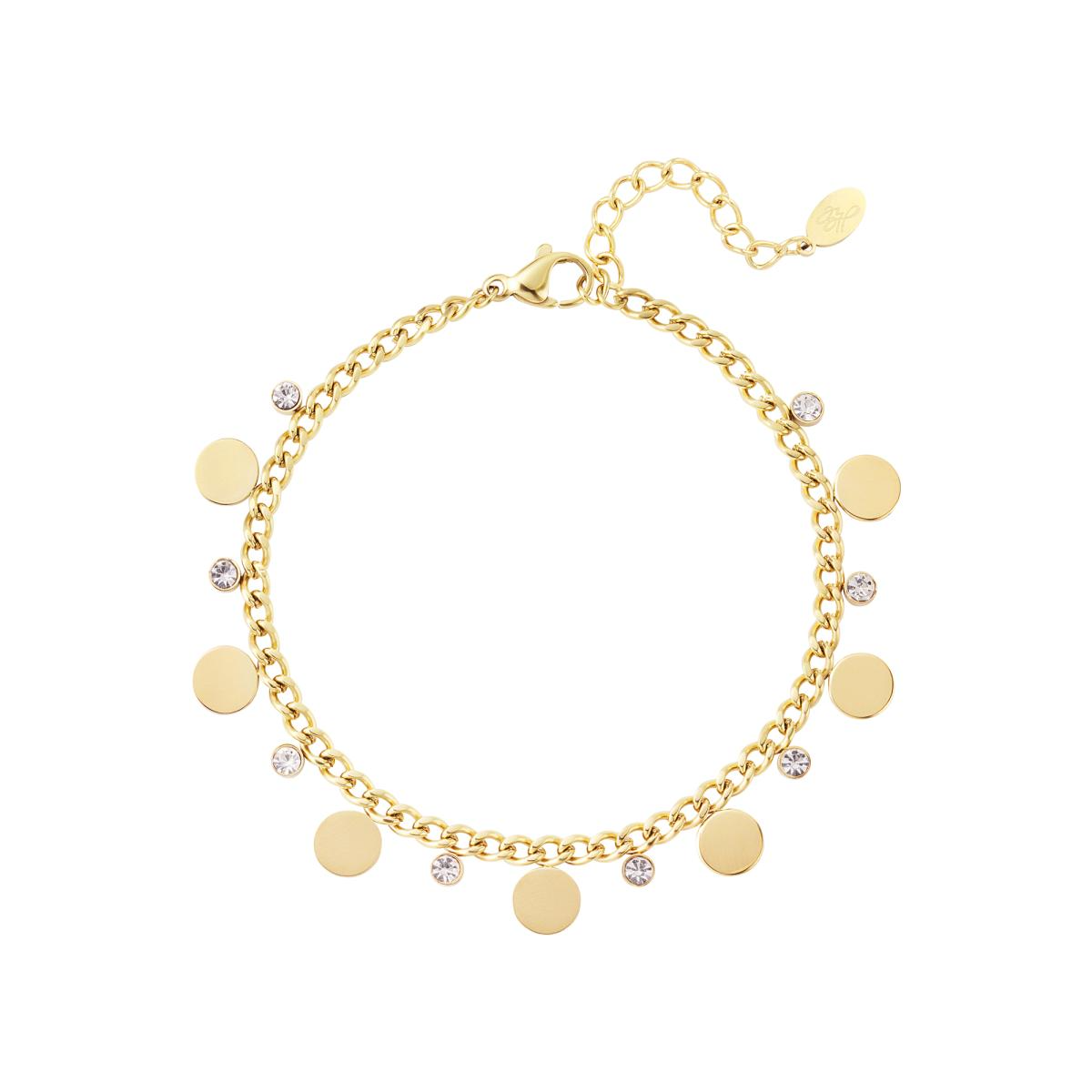 Edelstahl - Armbandkreise mit Strasssteinen Gold