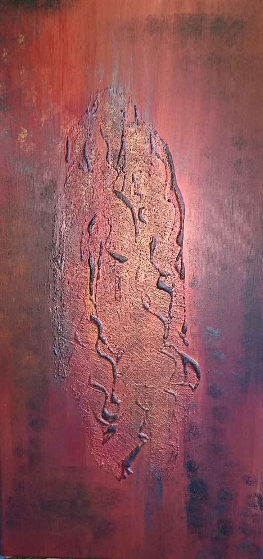 abstrakt, acryl, sand, 30 x 60 cm