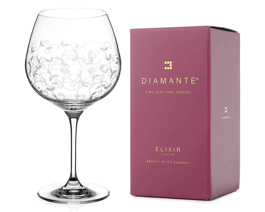 Diamante Gin Glass Copa „Floral“ Single