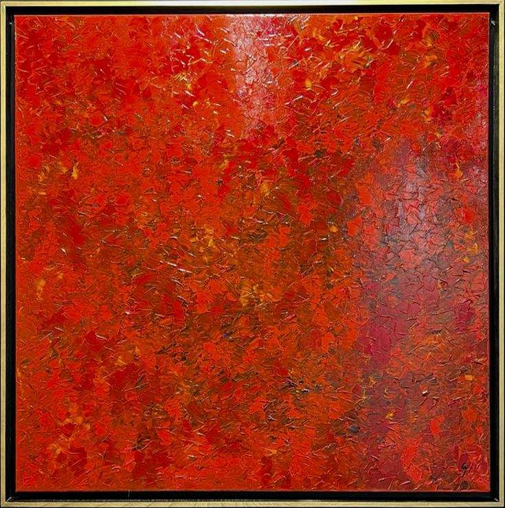 Abstract painting red love - Peinture abstraite rouge amour