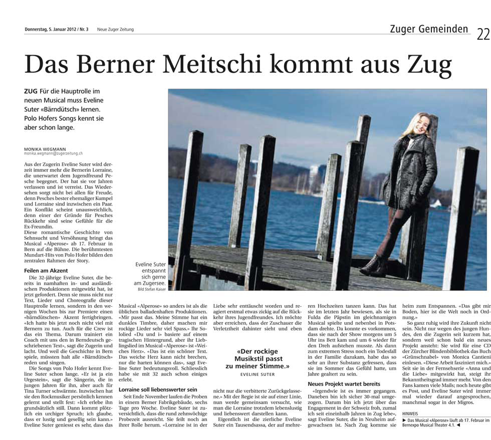 Neue Zuger Zeitung / Januar 2012
