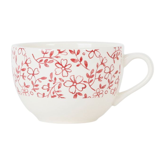 Teetasse mit Untertasse-Kleienen Roten Blumen