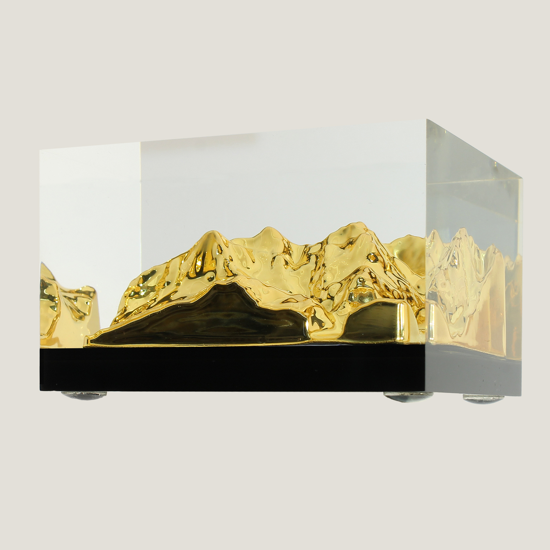 Eiger-Mönch-Jungfrau midi,  24k vergoldetes 3D Bergmodell SMARKS® M1