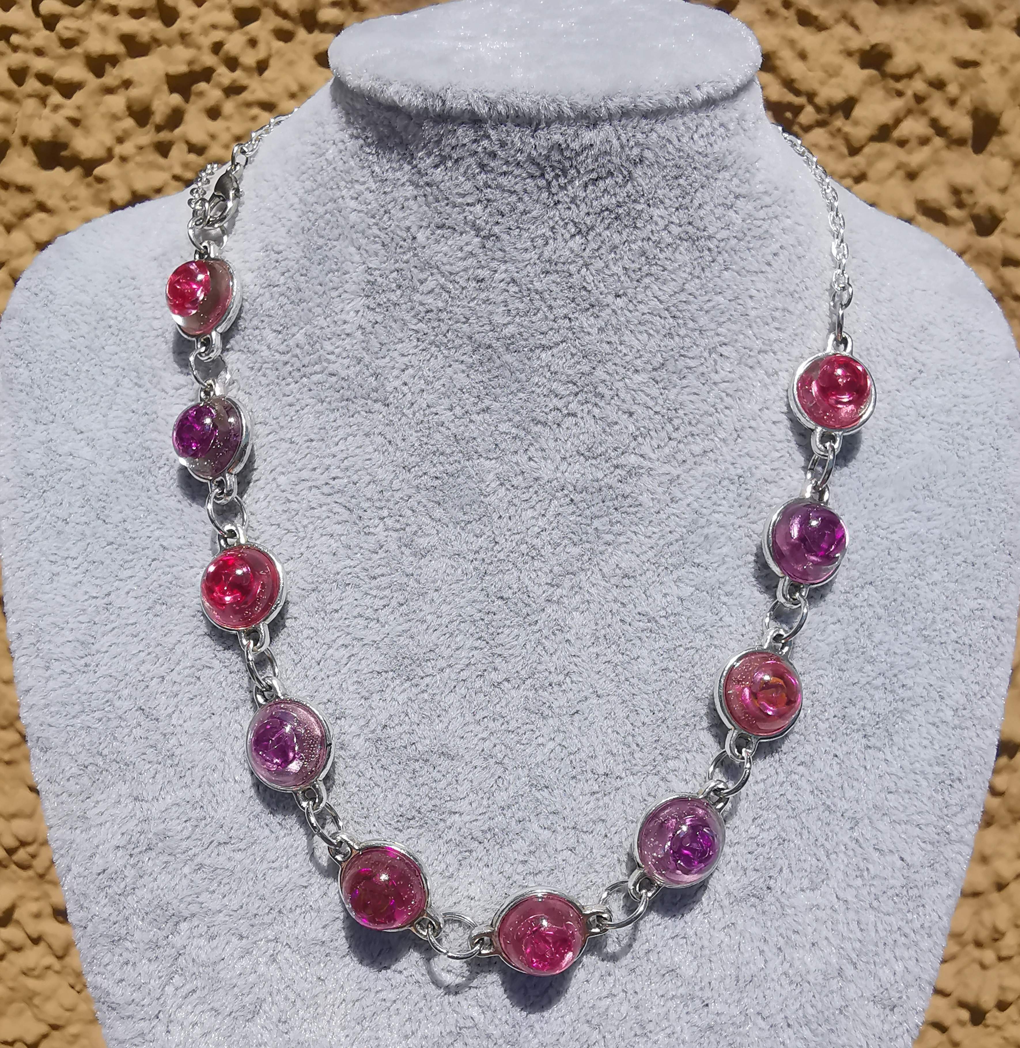 3390 - Pink Flower Necklace