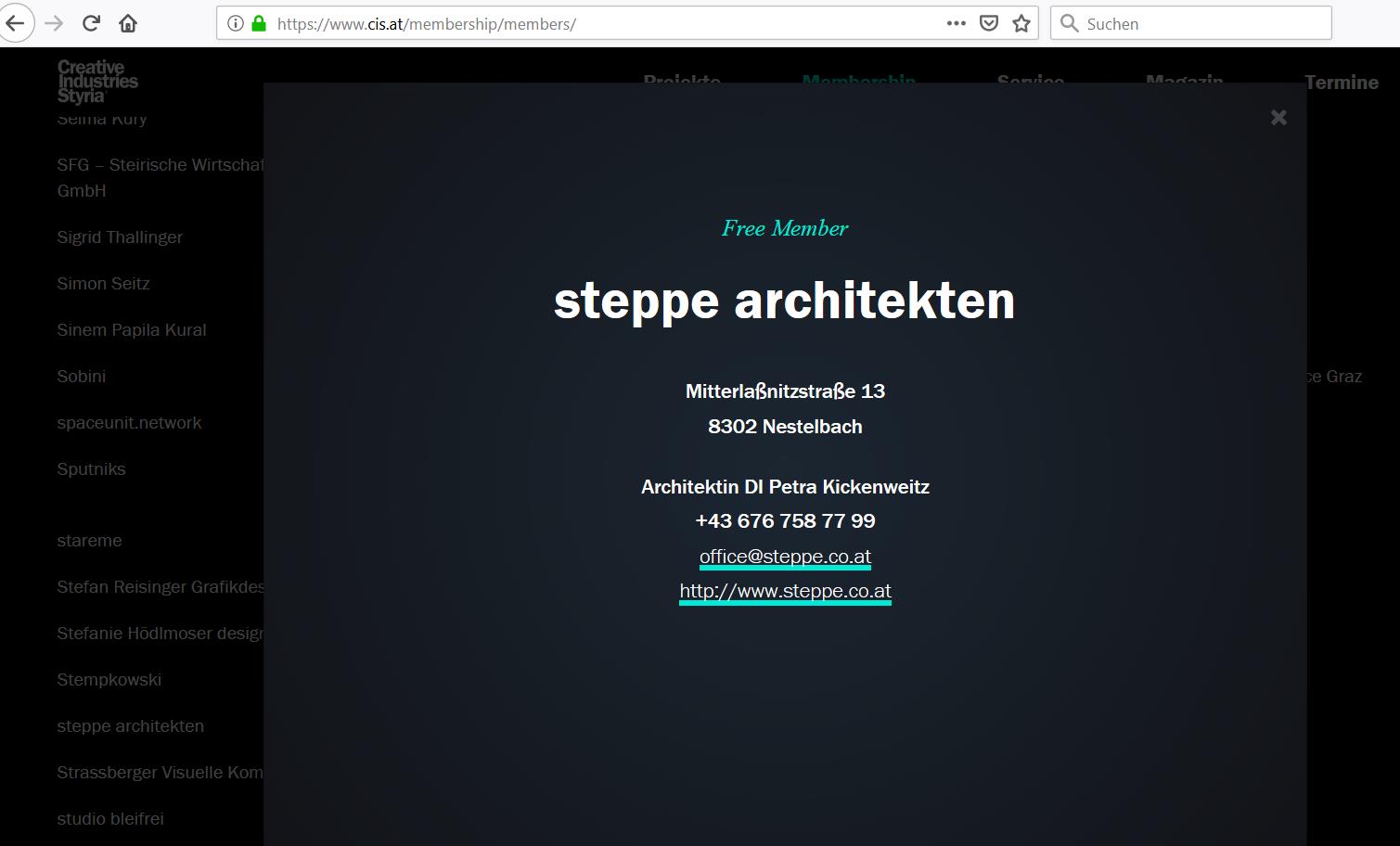 steppe architekten - news -Members of Creative Industries Styria