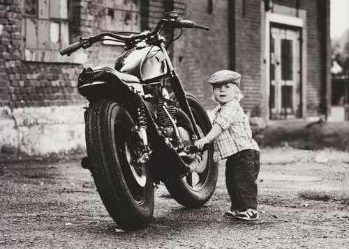 Kid and bike