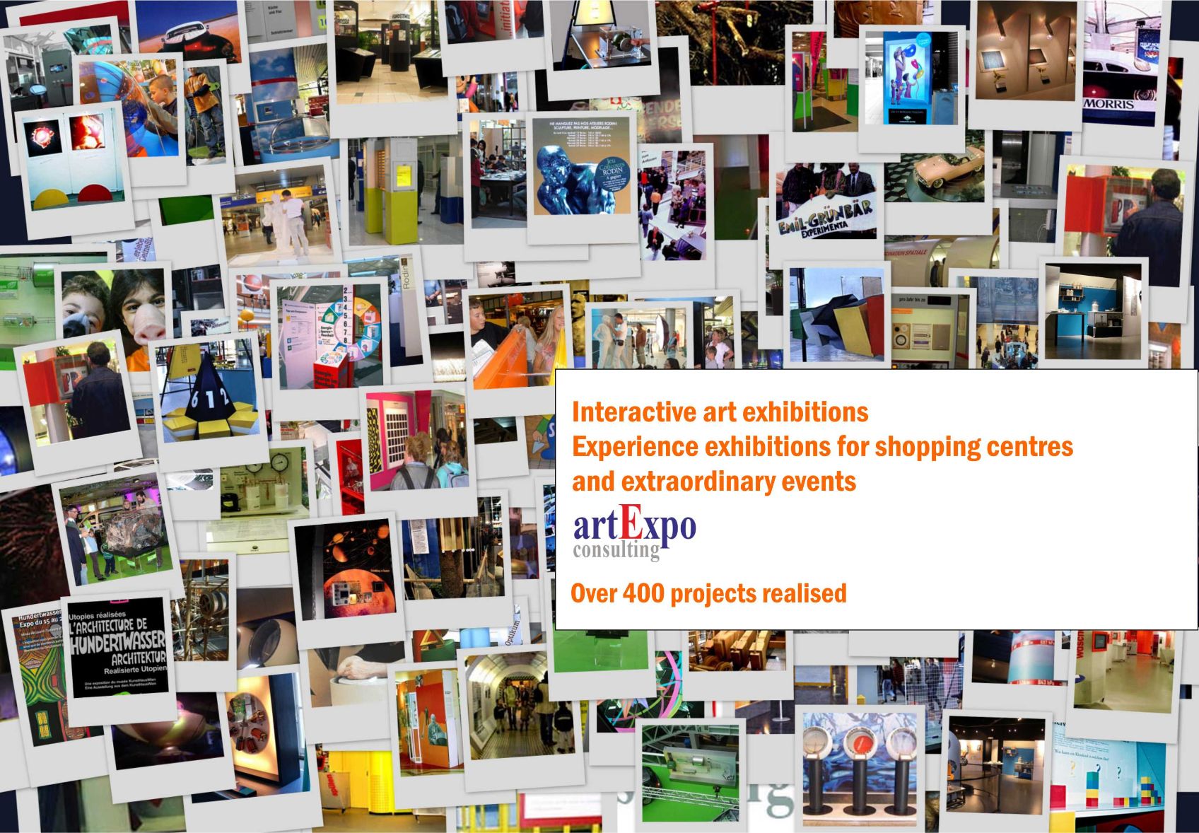 Collage alle Ausstellungen über 400 Projekte