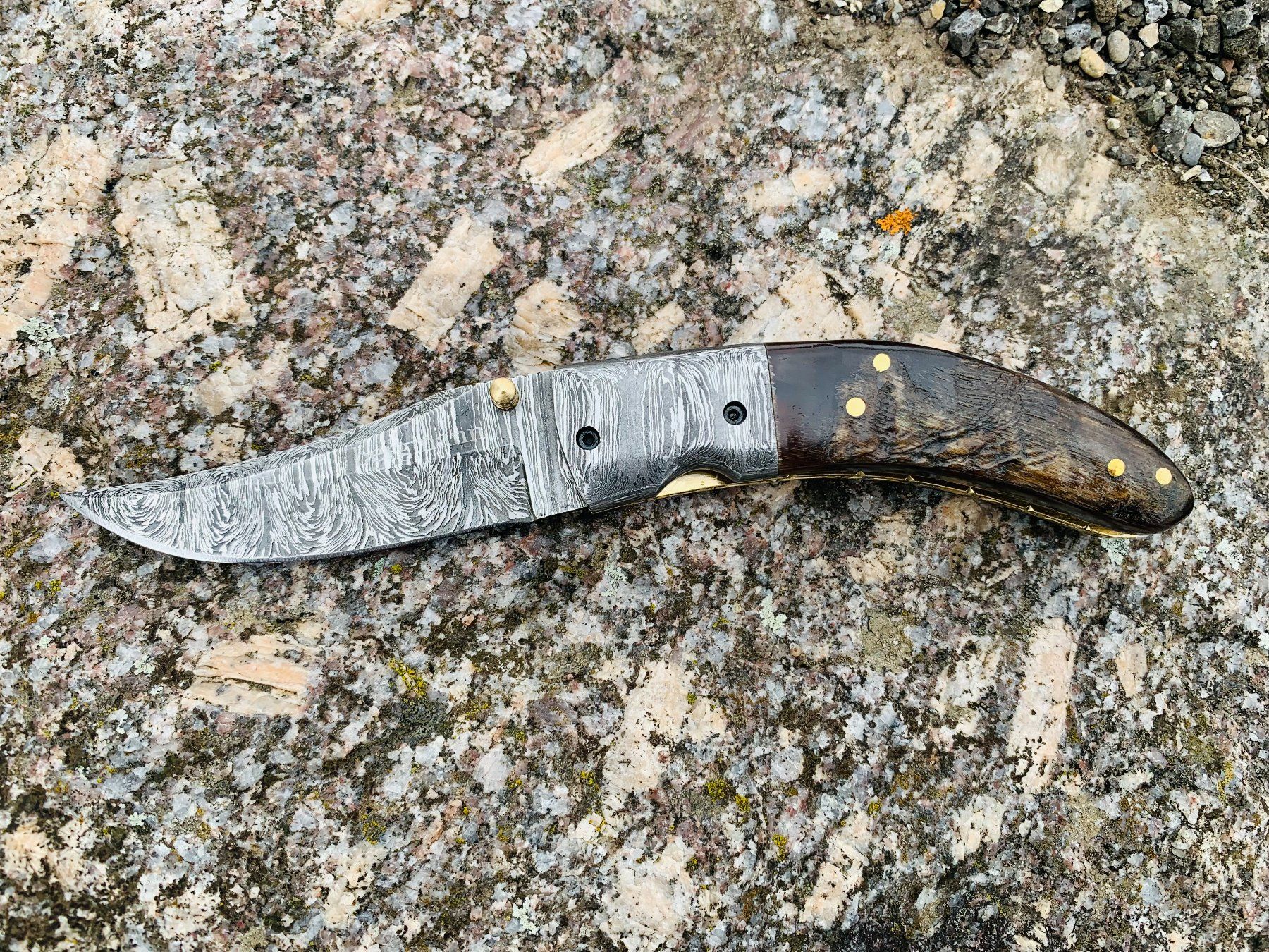 Damast Messer Klappmesser 19cm bergmann No. 10
