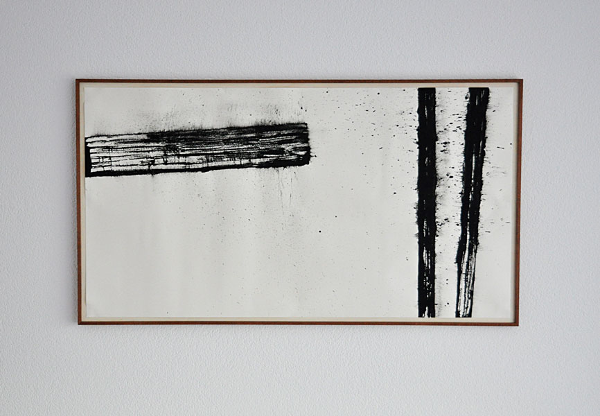 ohne titel, 2014, Monotypie, Acrylfarbe auf Papier, 75 x 135 cm
