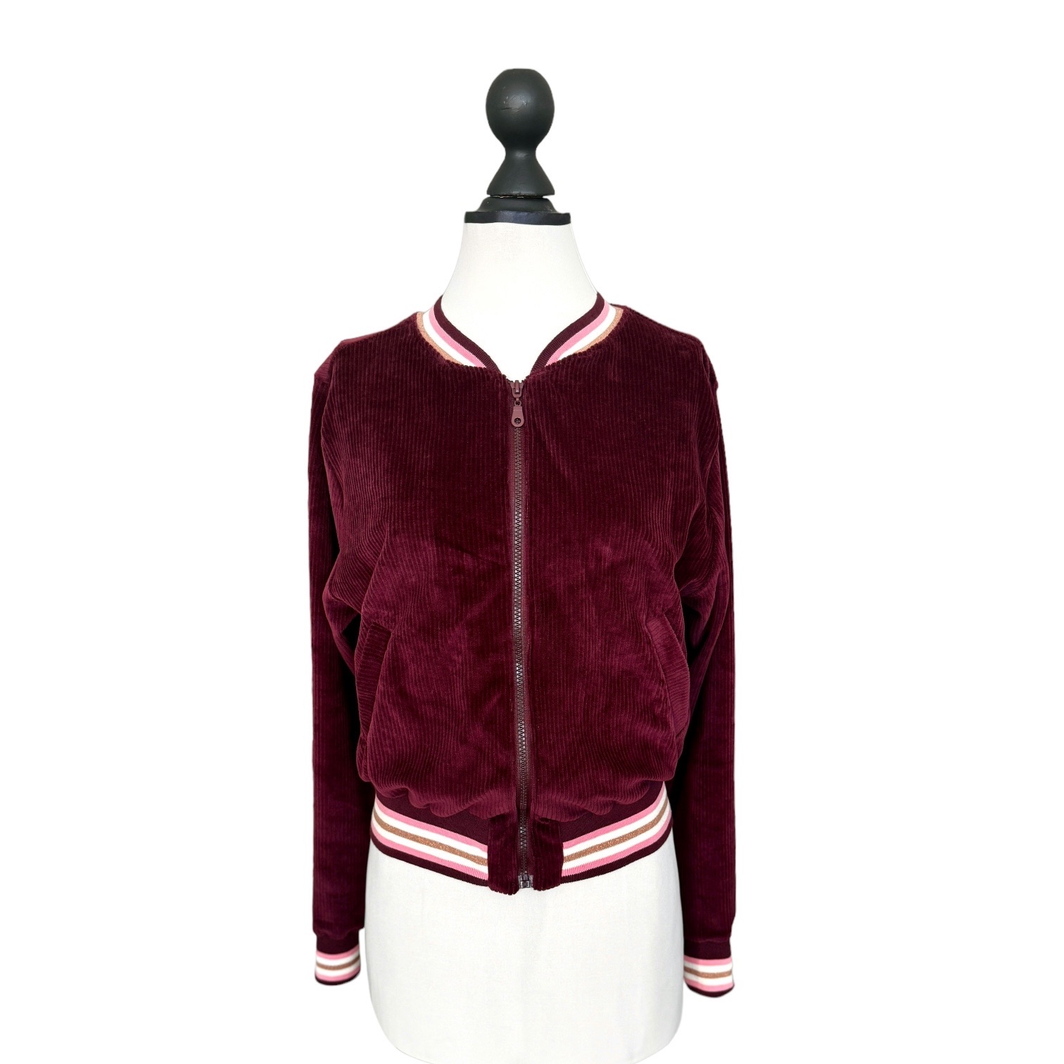 BIO Damen Blouson Cord Jersey bordeaux