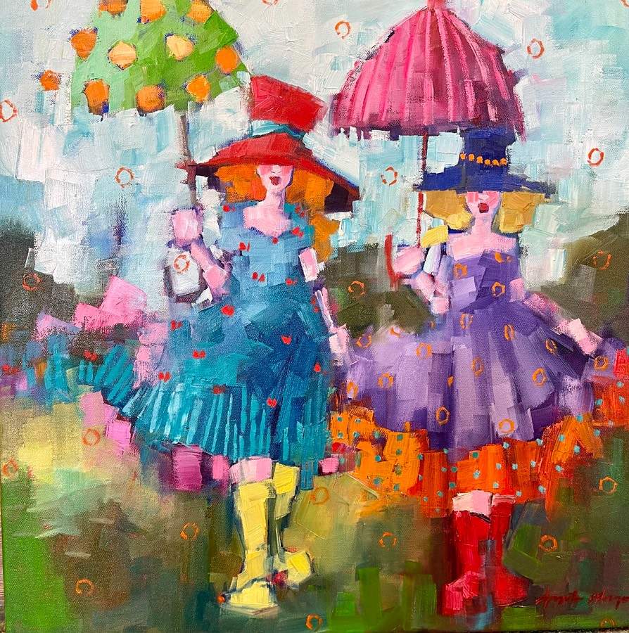 from parasols to puddles - 56 x 56 cm - Fr 1'400