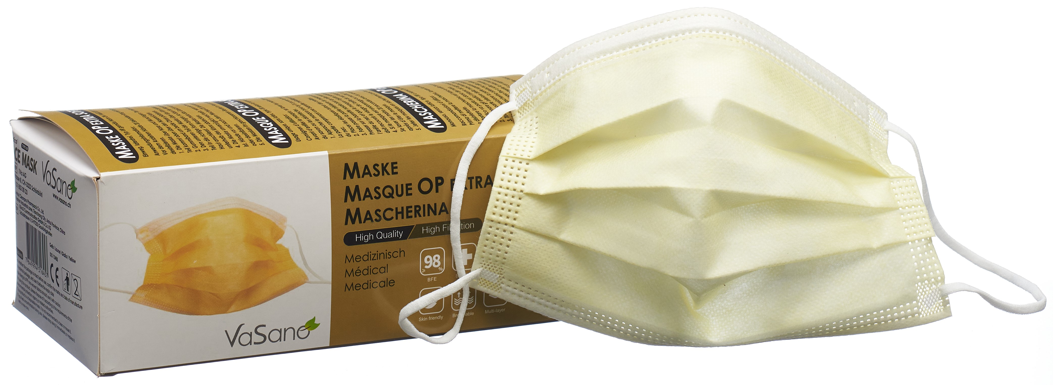 VaSano OP Maske extra soft Typ IIR gelb