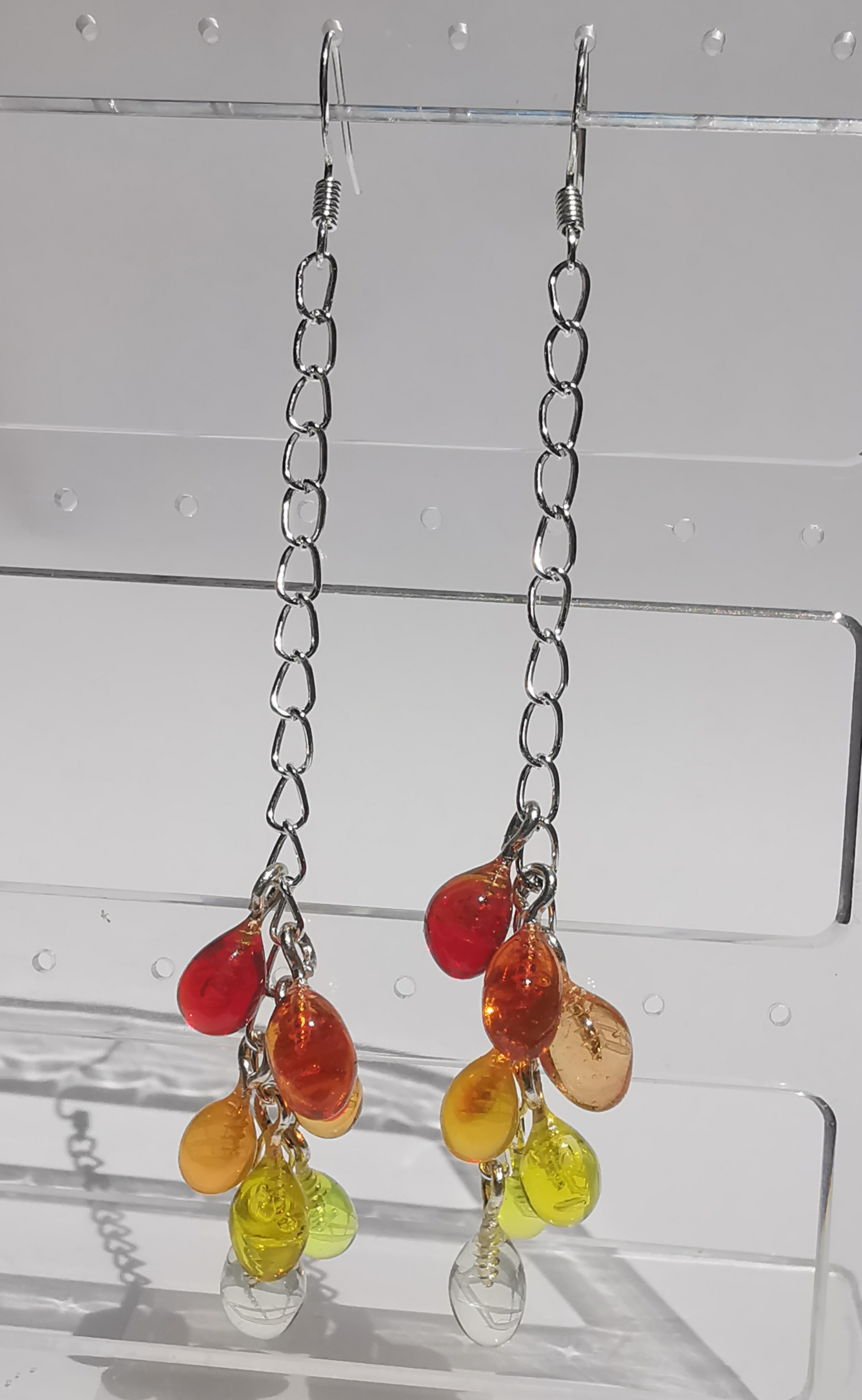 9100 - Coloured Drops Earrings