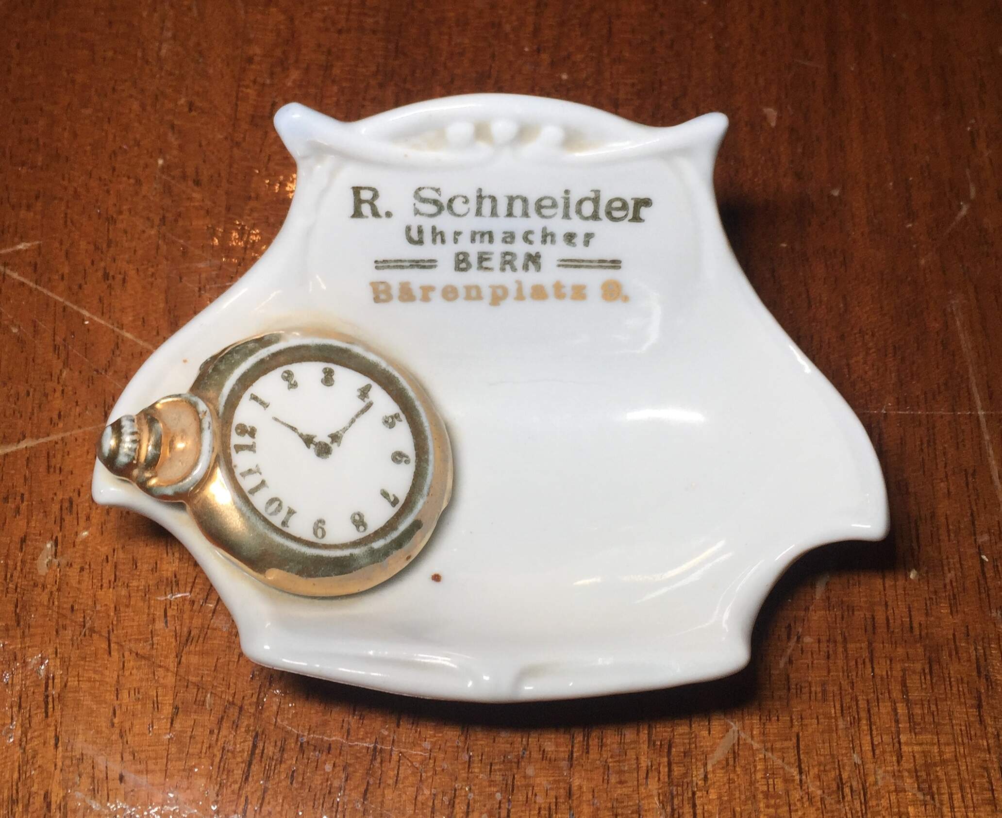 Aschenbecher Horlogerie Schneider um 1900