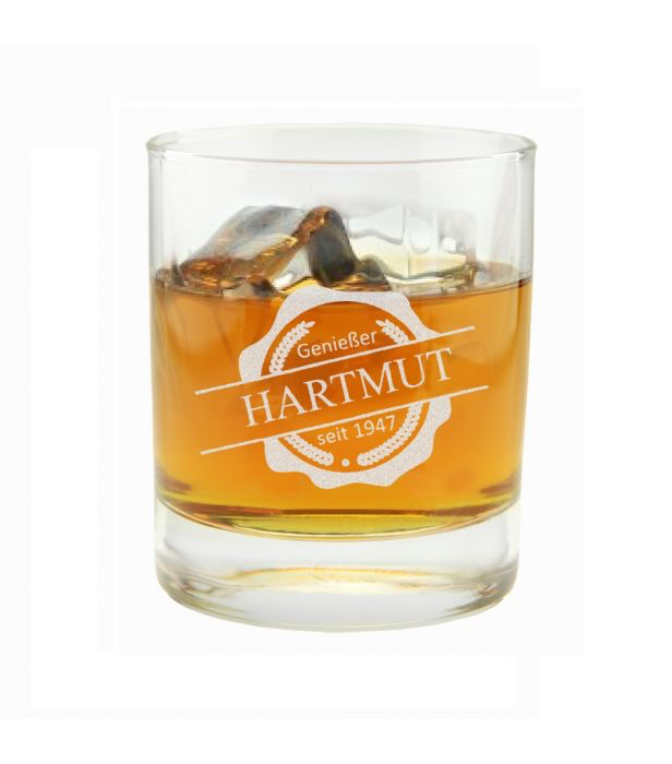 Whiskyglas "Emblem: Genießer seit" - personalisiert