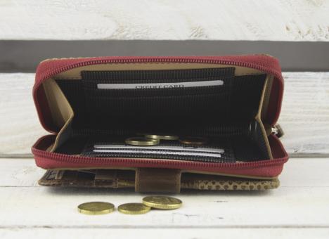 "Din" Leder Geldbörse. Portemonnaie aus Lederresten.XL Brieftasche 81373