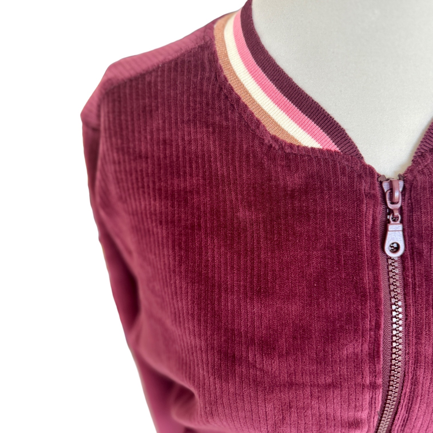 BIO Damen Blouson Cord Jersey bordeaux