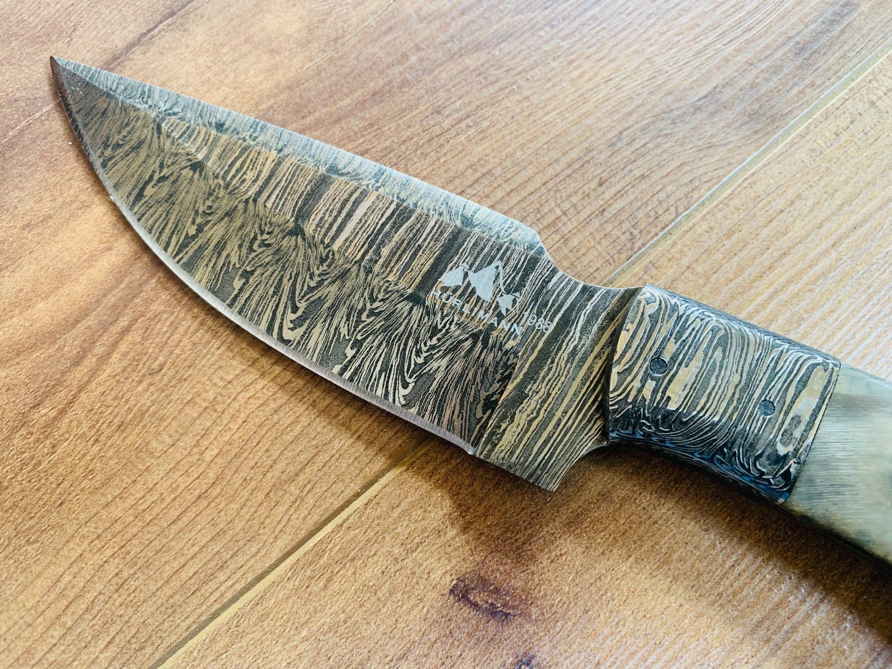 Damast Messer feststehend 22cm hürlimann No. 20