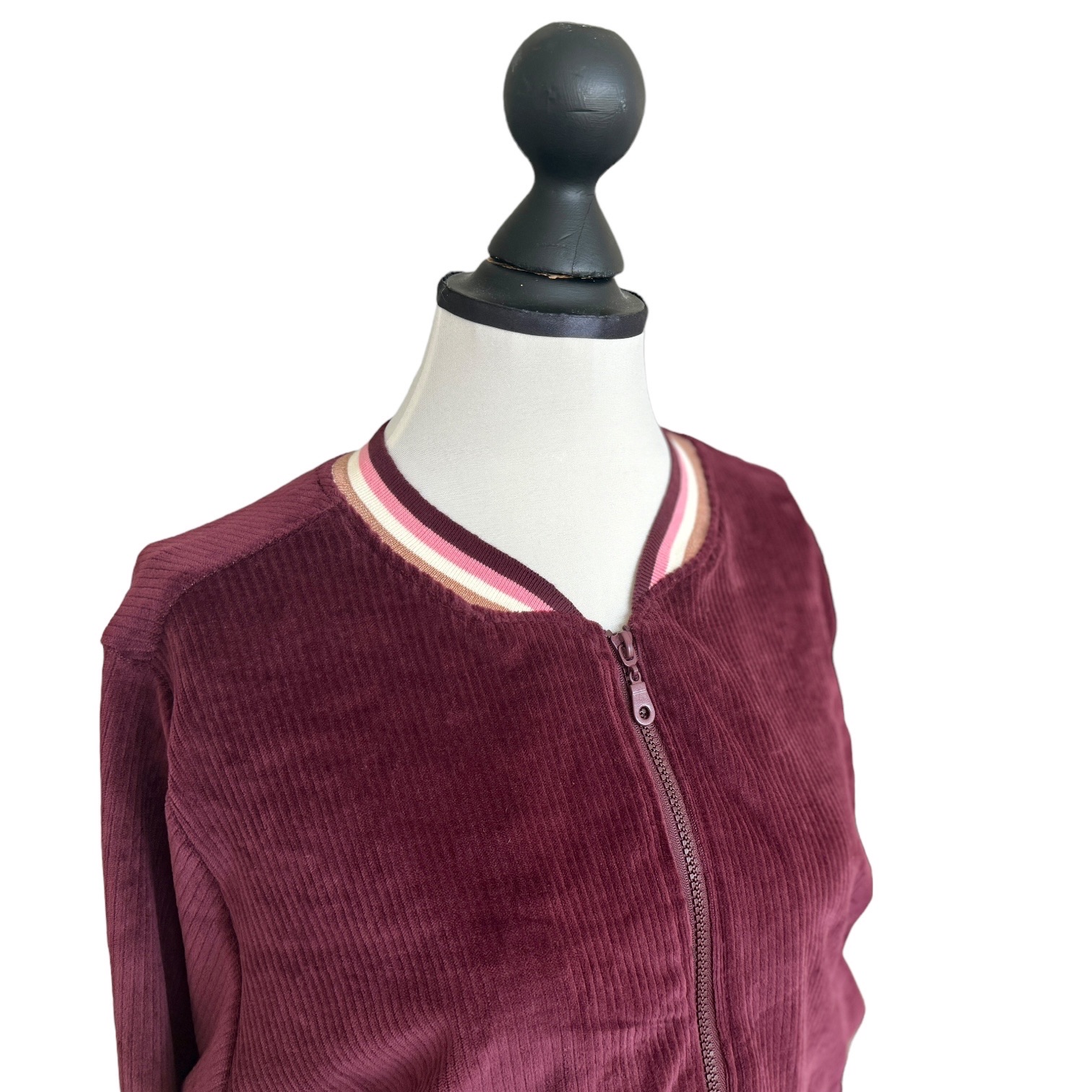 BIO Damen Blouson Cord Jersey bordeaux