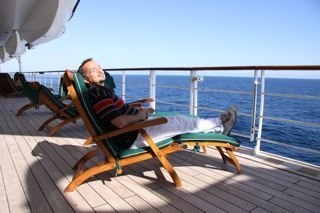relaxing on deck