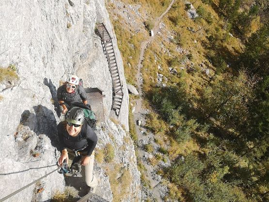Klettersteig Pinut Flims Bergsportschule Grischa