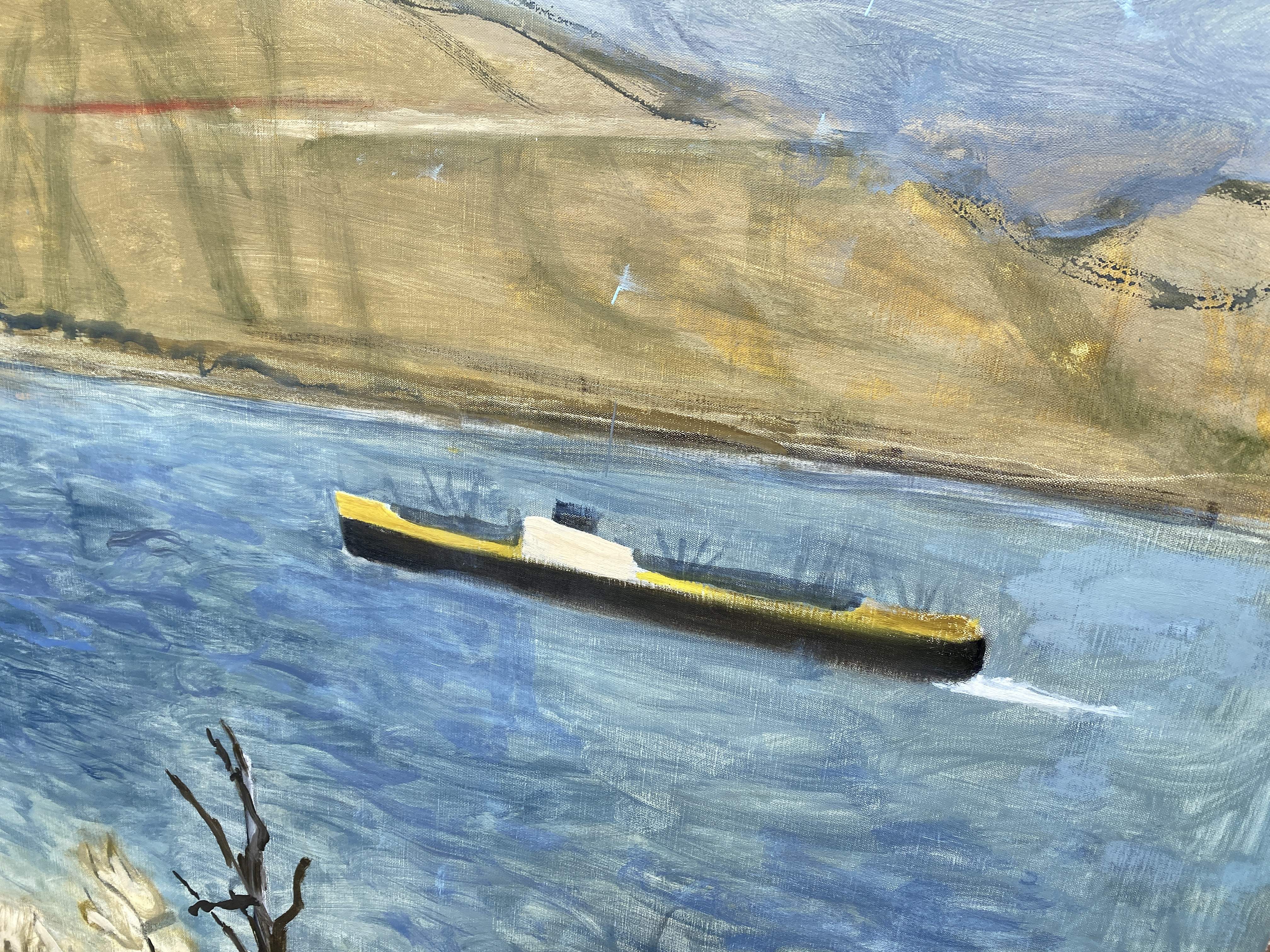 Victor Surbek Öl auf Leinwand „Hudson River“