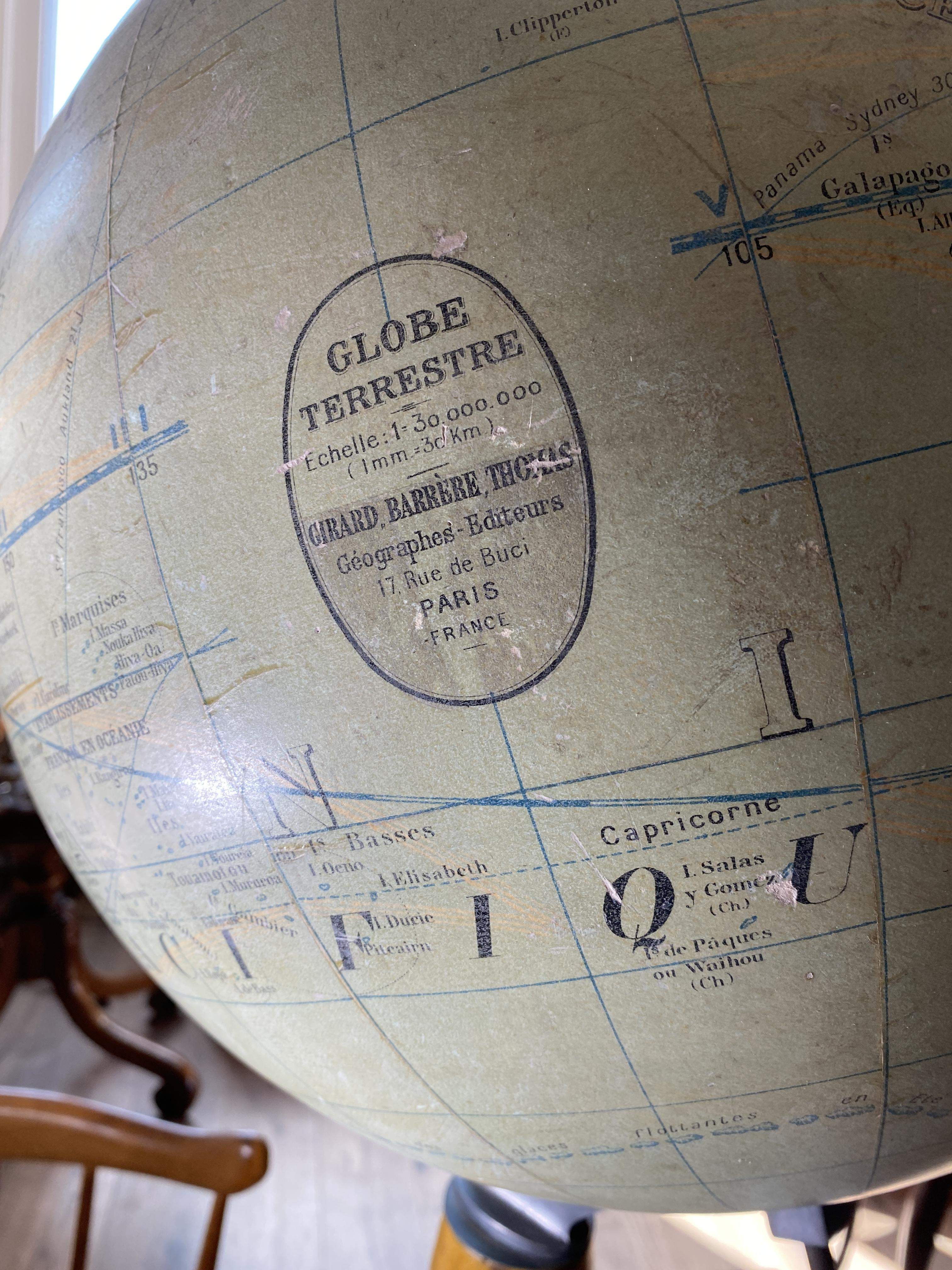 Thomas Girard Paris- Antiker Globus XXL um 1920