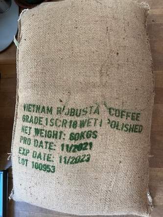 Kaffee Säcke aus Jutte "leer" (für 60 Kilo Rohkaffee)