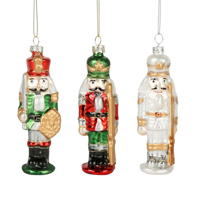 Weihnachtskugeln Nutcracker 3er-Set