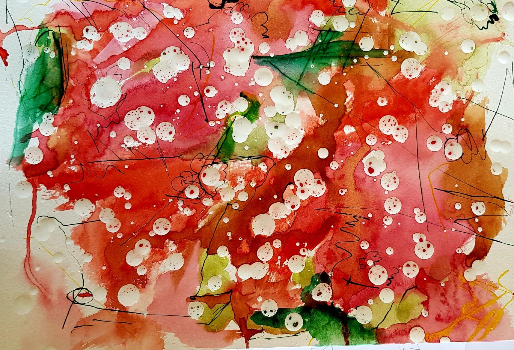 Aquarell, Tusche, Wachs auf Papier / Watercolour, ink, wax on paper 28 x 21 cm/11 x 8,2 inch