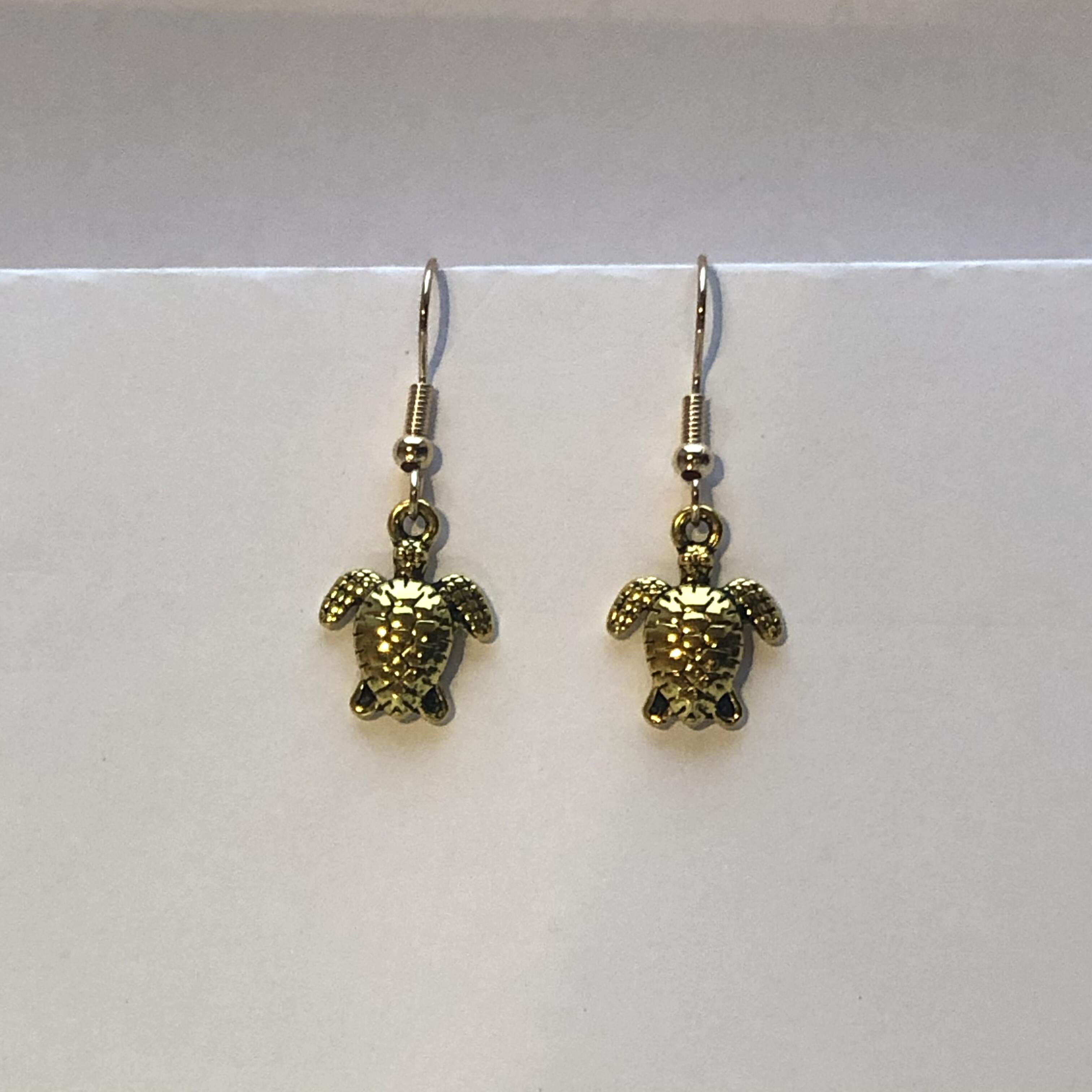 Gold Turtle Earring