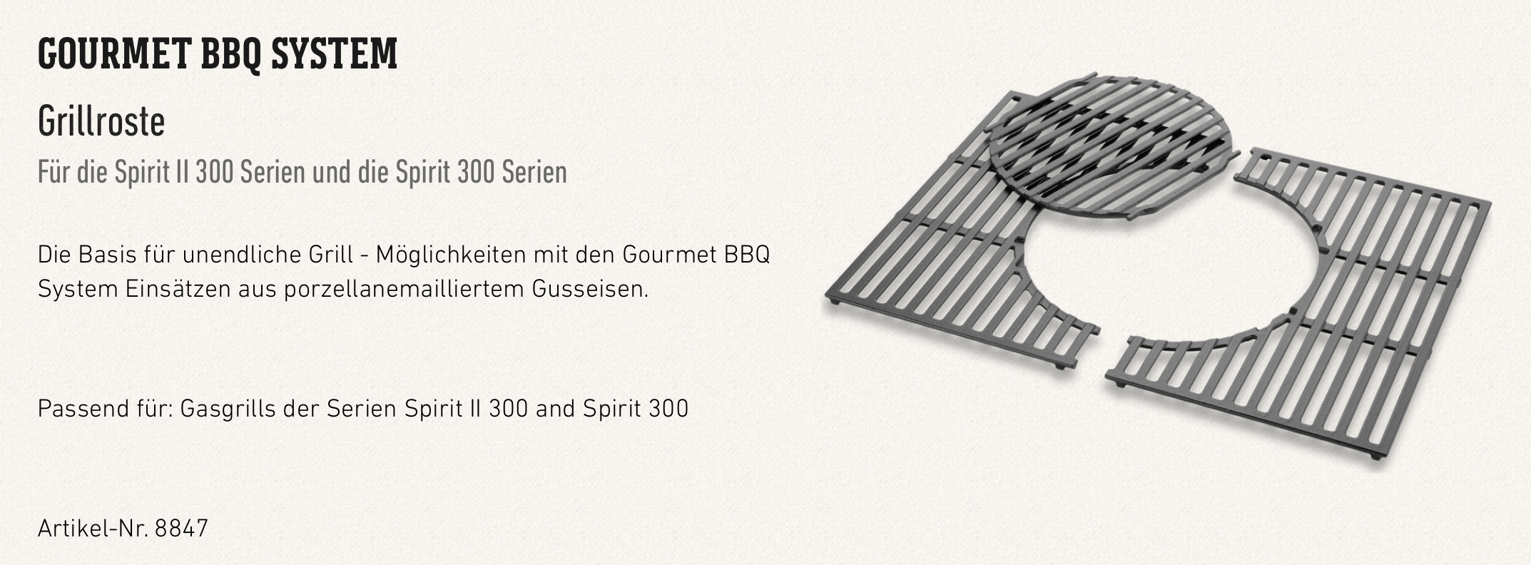 Grillrost-Einsatz für Spirit 300-Serie - Gourmet BBQ System