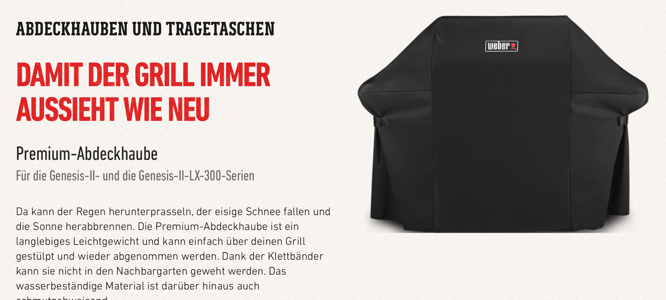 Weber Premium Abdeckhaube für Genesis und Genesis II 300-Serie