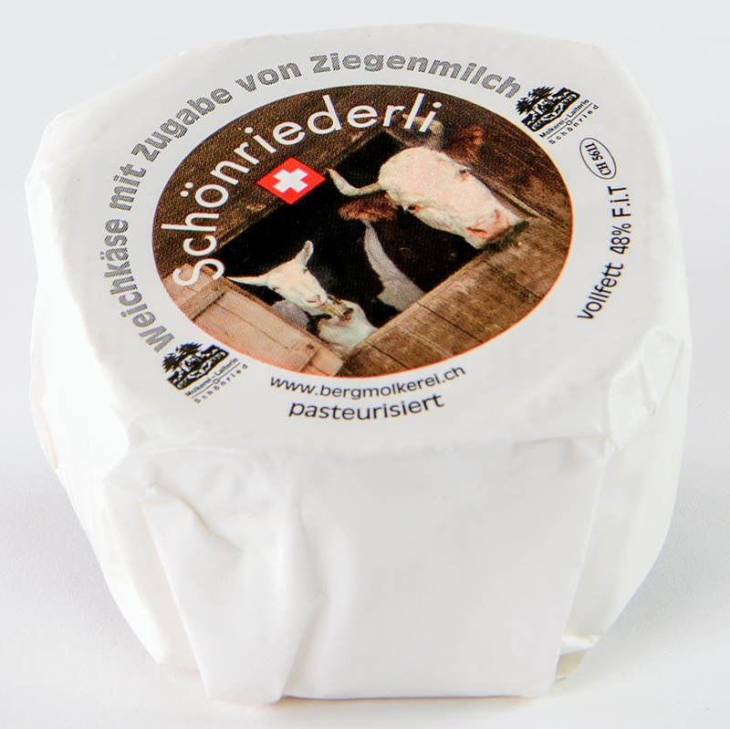 Käse: Schönriederli Weichkäse mit Zugabe von Ziegenmilch