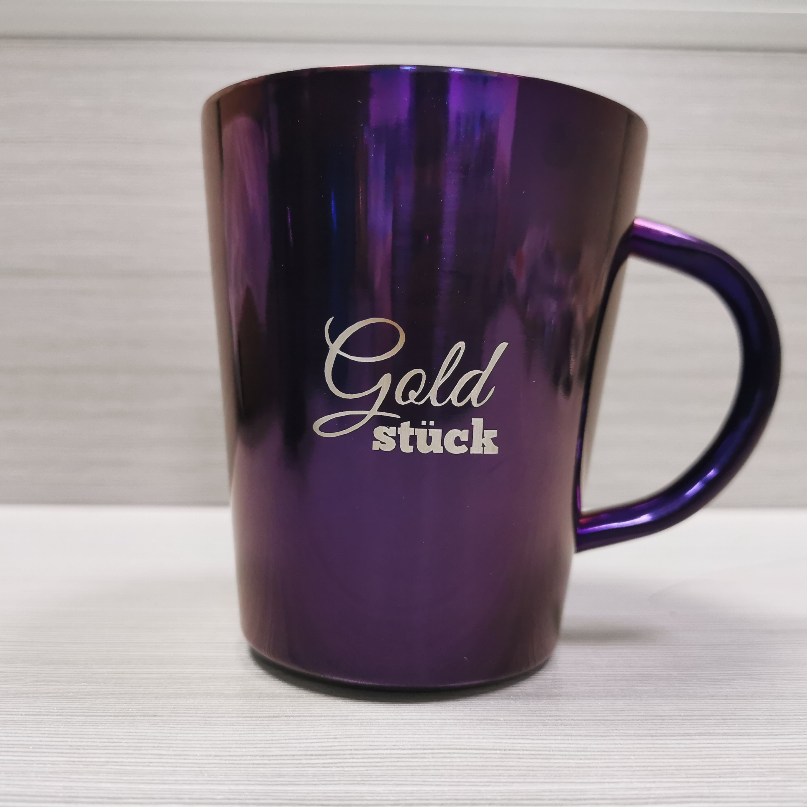 Edelstahl Tasse 300ml - doppelwandig - Goldstück