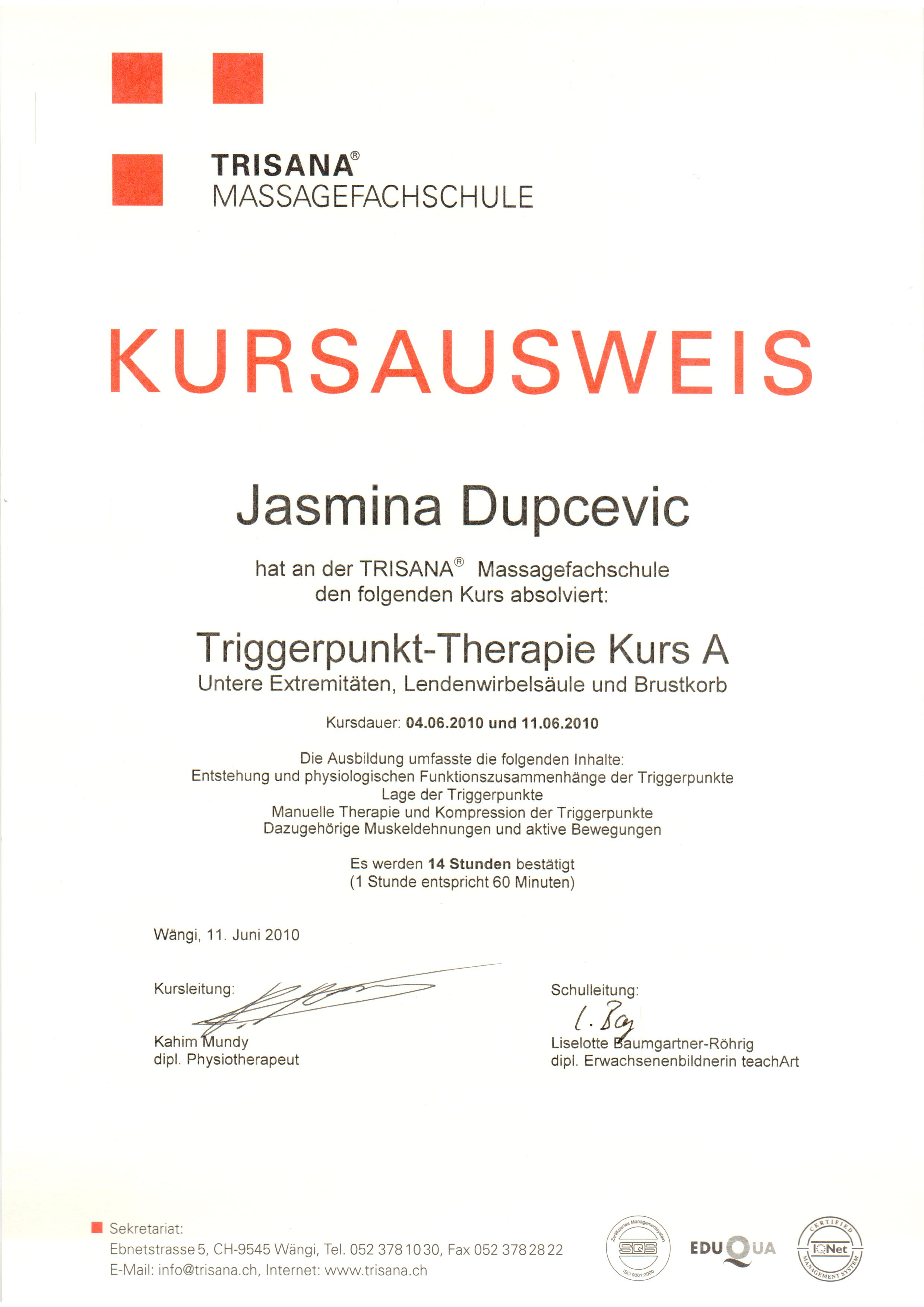 Triggerpunkt-Therapie Kurs A