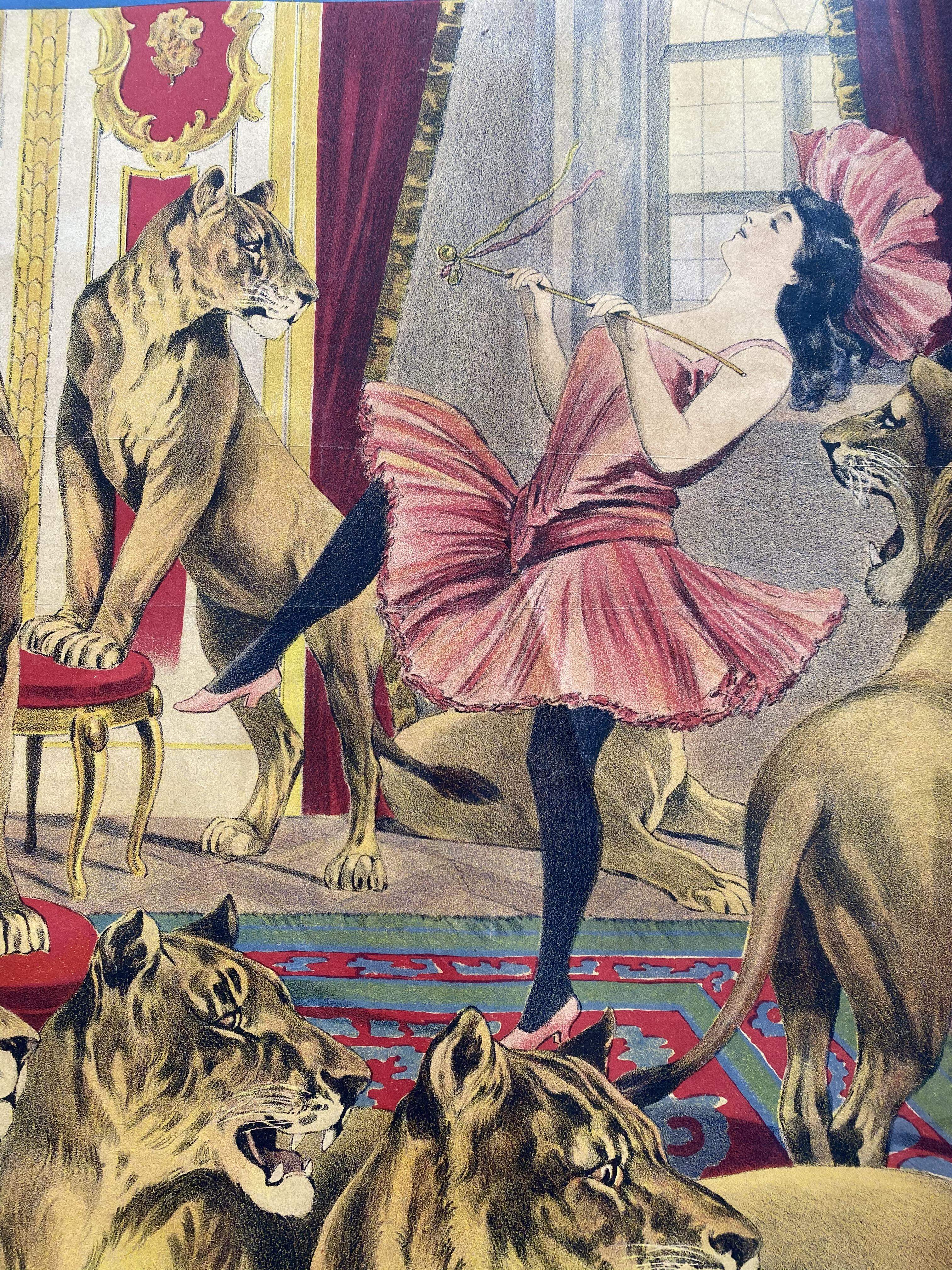 Antikes Plakat Alfred Schneiders Löwen um 1900