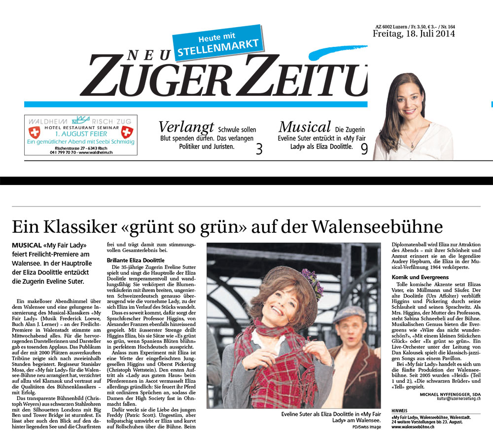 Zuger Zeitung / Juli 2014