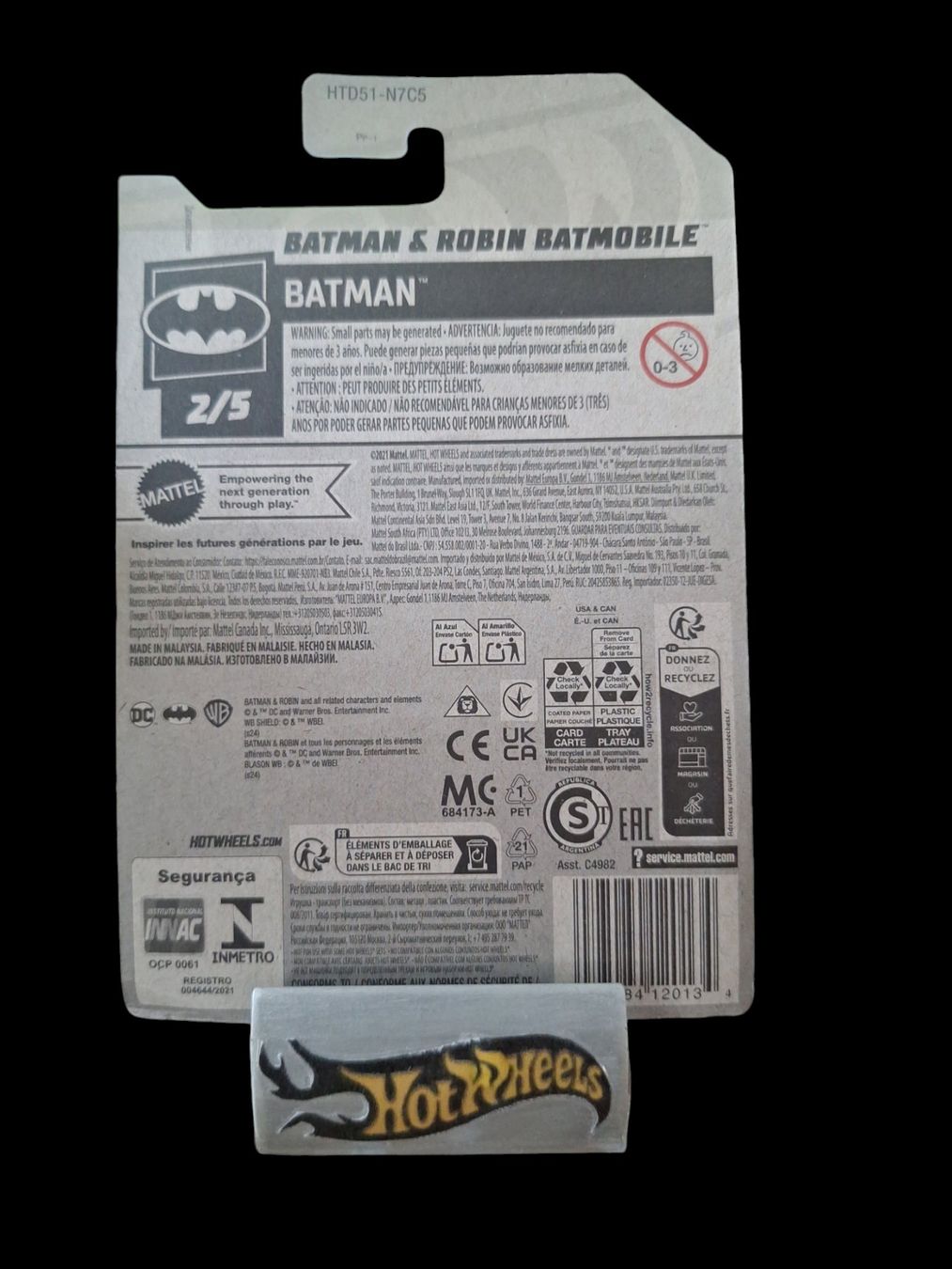 Hot Wheels Batman 2024 Batman & Robin Batmobile 2/5 L