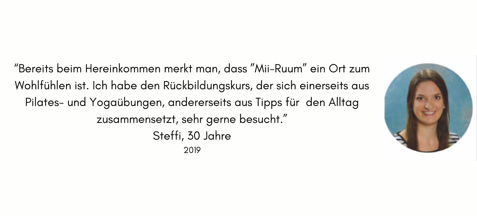 Rückbildungskurs Rezension, Testimonial Mii-Ruum