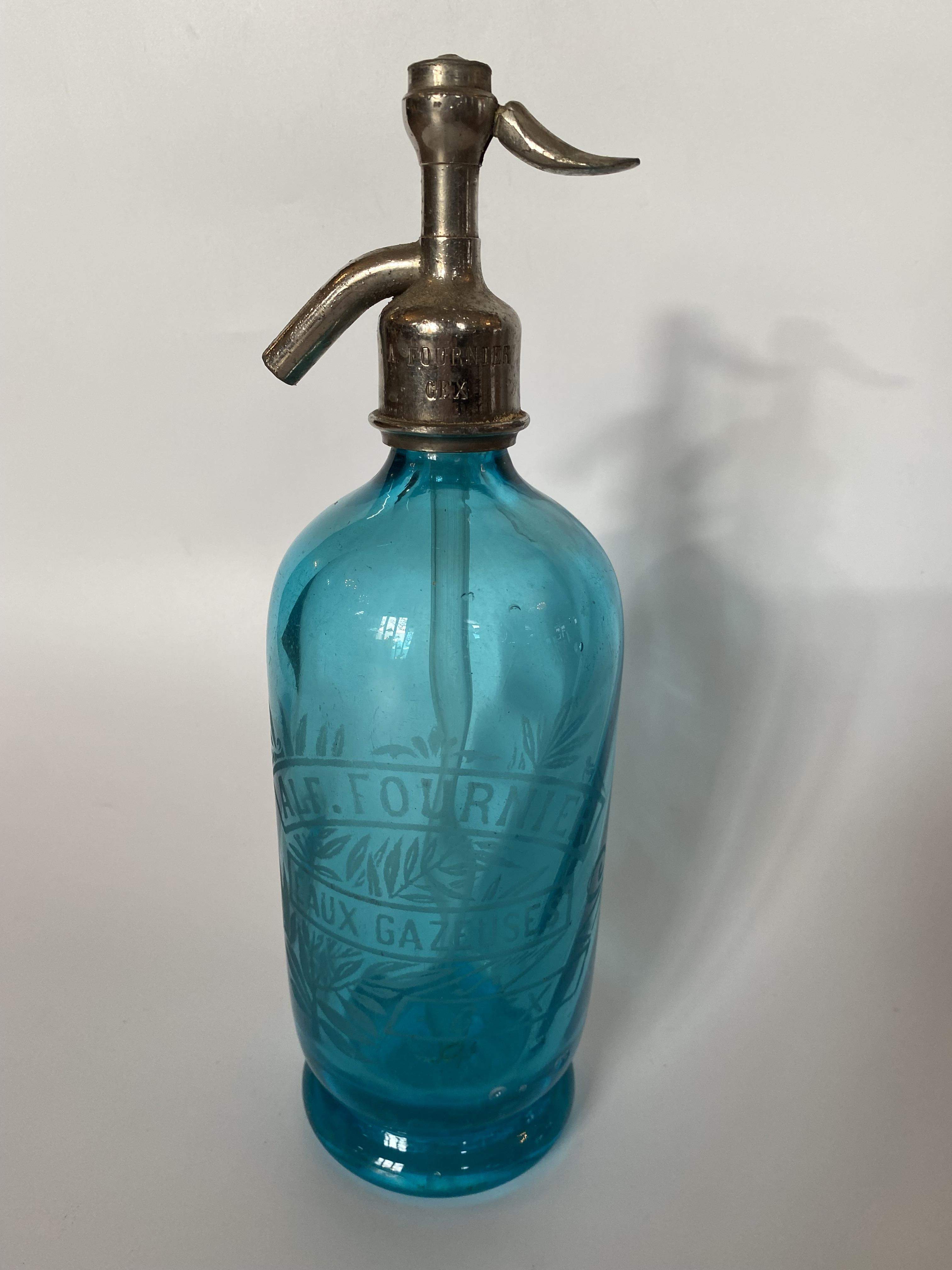 Antike Sodaflasche Hell Blau um 1920