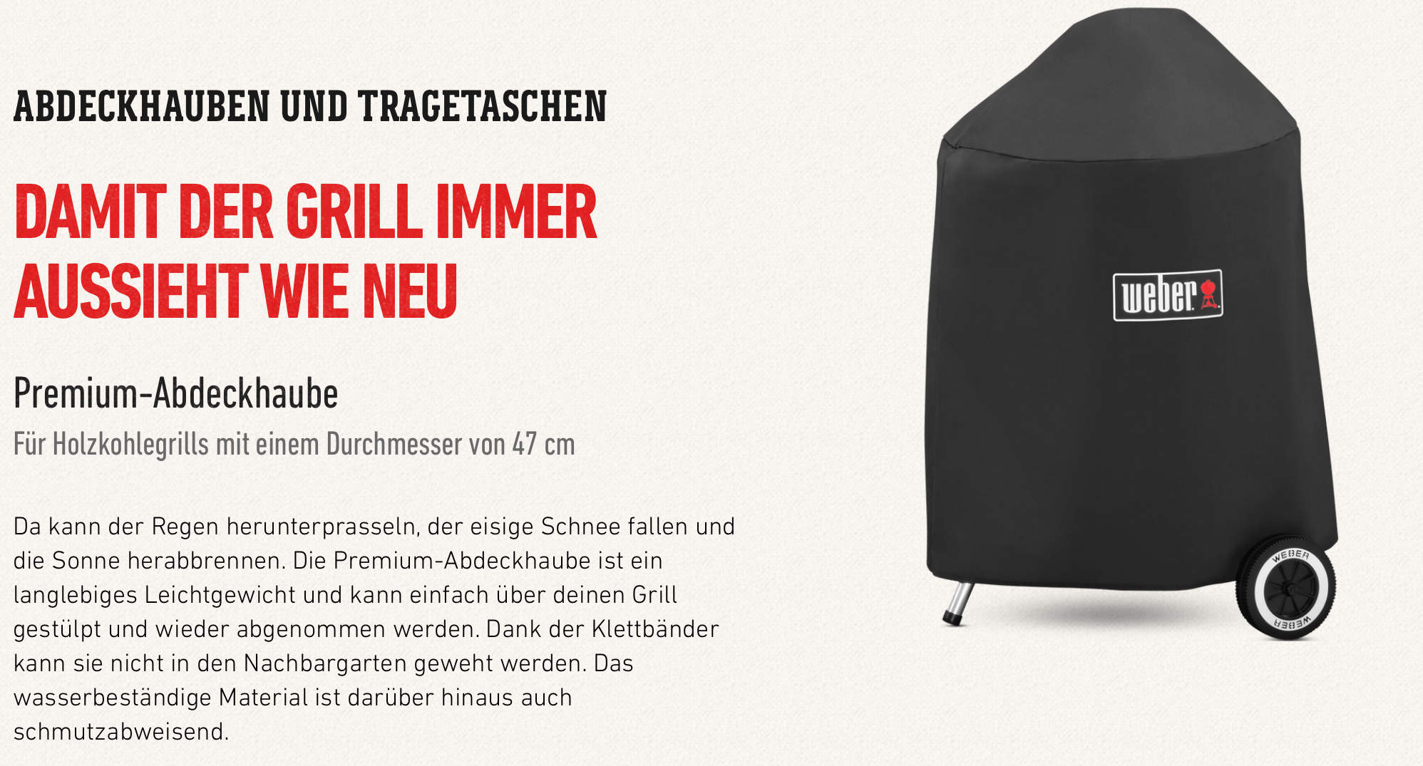 Weber Premium Abdeckhaube für Holzkohlegrills 47 cm