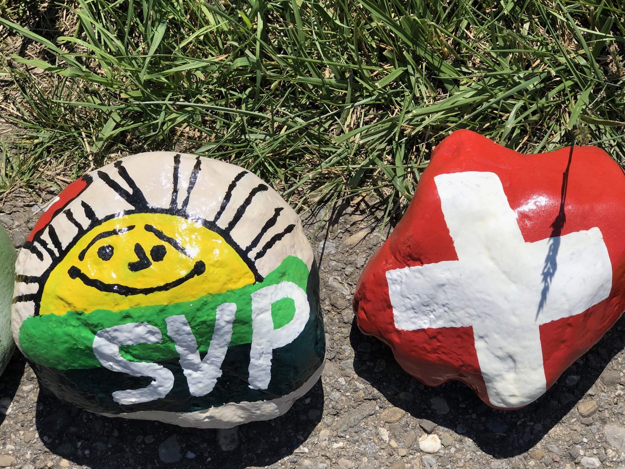 Die SVP und das Schweizerkreuz sind nun auch Teil der Glattfelder Corona-Schlange!