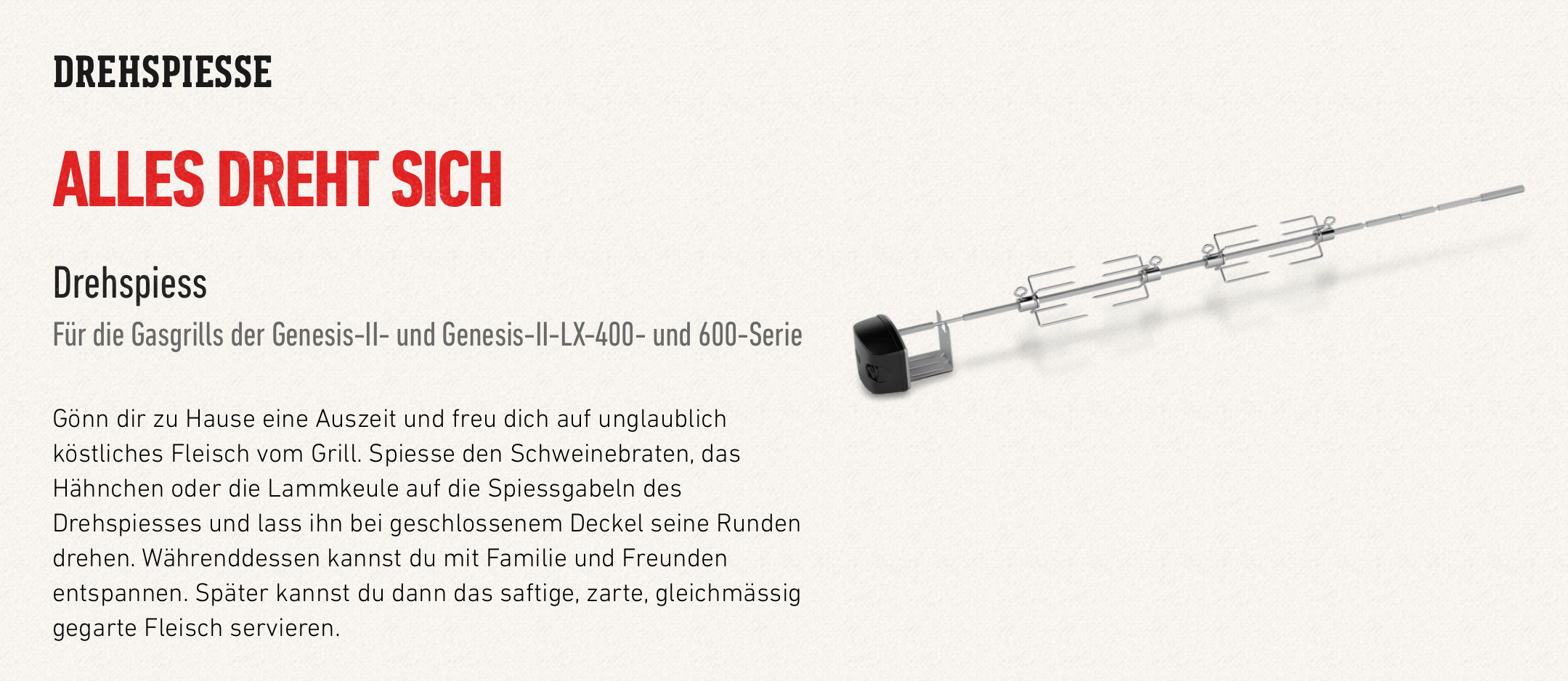 Weber Drehspiess für Genesis II 400-/600-Serie