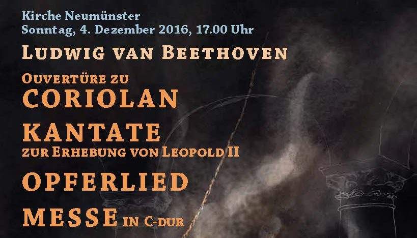 04.12.2016 | 17 Uhr. Beethoven, Kirche Neumünster Zürich