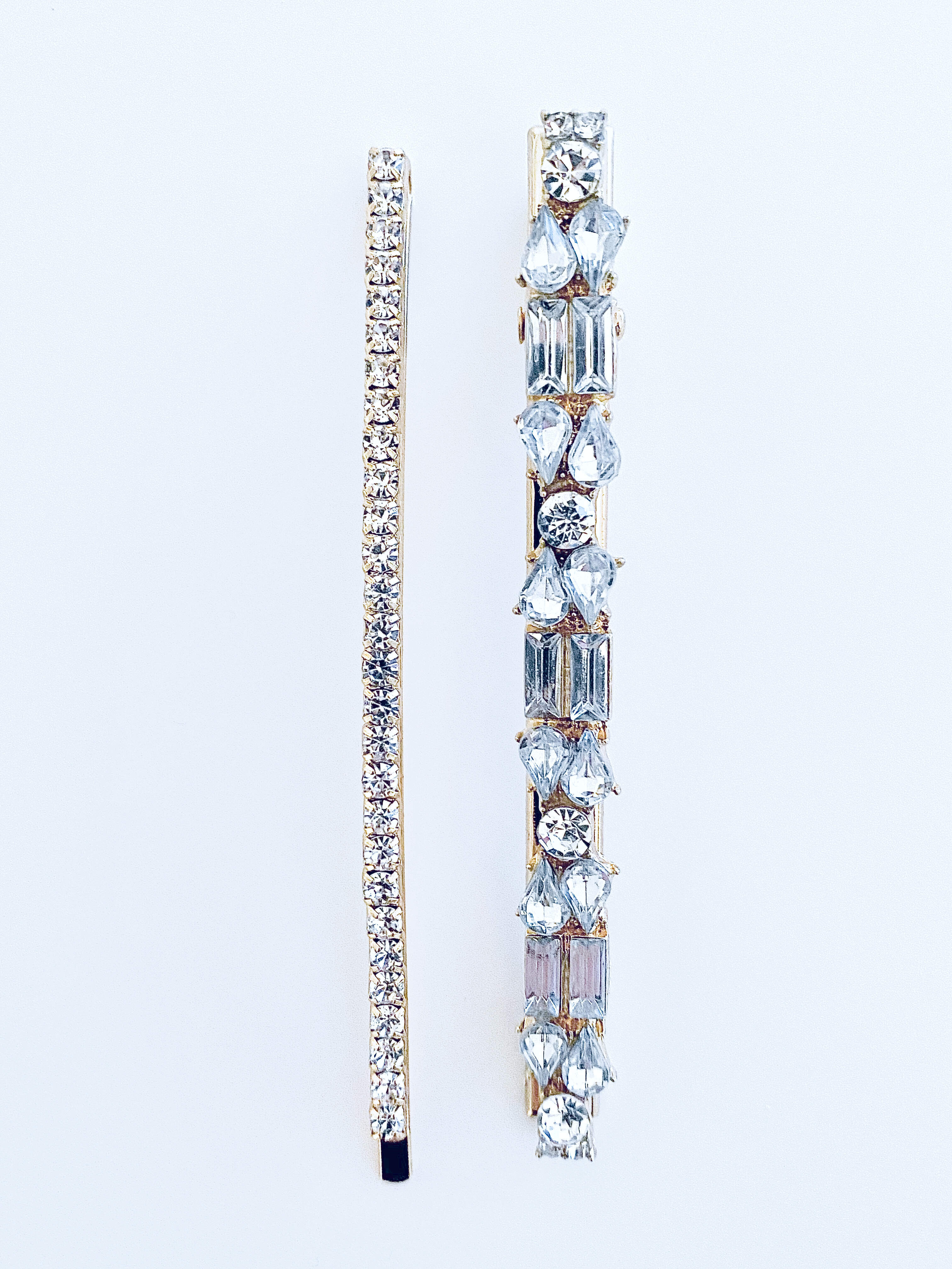 Hair clips with crystal rhinestones